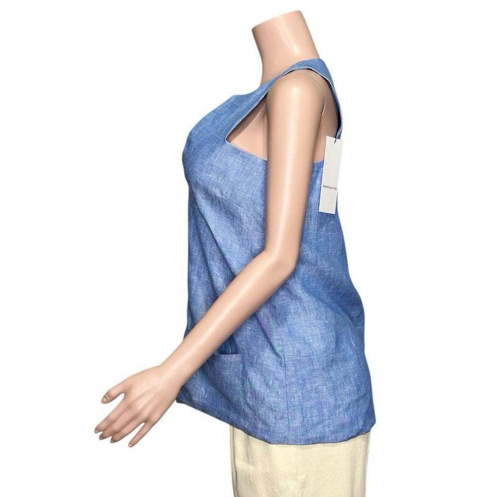 EMERSON FRY A-Line Mod Top, Chambray Linen, XS - Picture 9 of 13